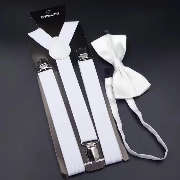 New Suspenders with Bowtie Fashion Men Bow Tie Set Mens Braces Womens Adjustable Suspenders Pants Wedding Ties Accessories