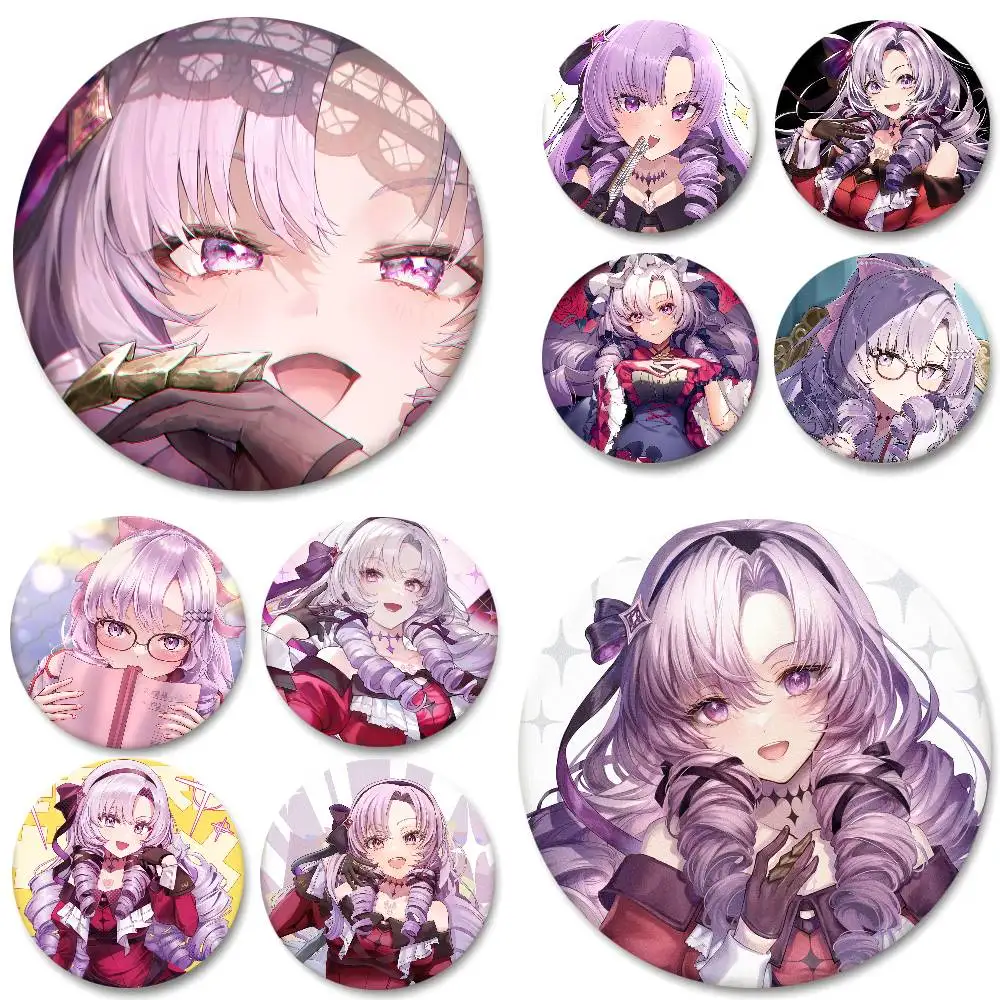 Anime Virtual Idol Hyakumantenbara Salome Round Badge Creative Brooch Clothing Backpack Accessories Lapel Pin
