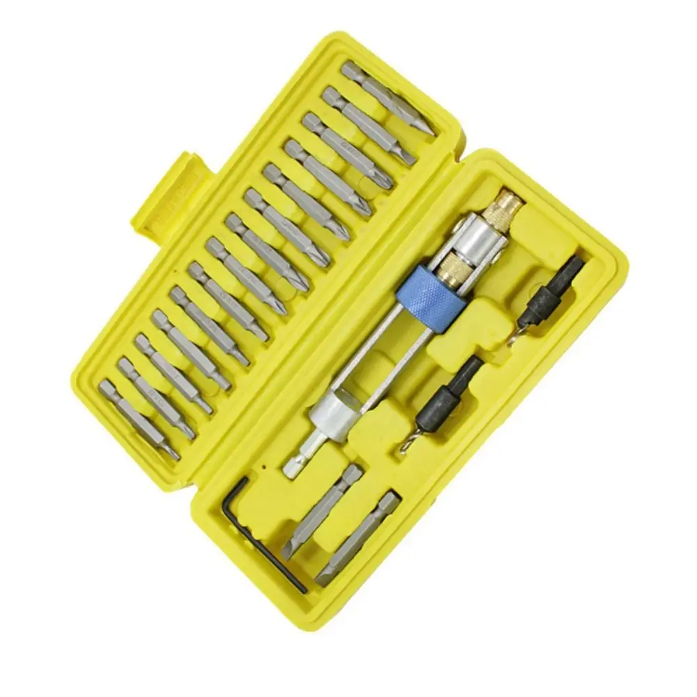 Wrench Drill Driver Drill Bit Set with Storage Box Countersunk Head Screwdriver Head Set Durable Multifunctional