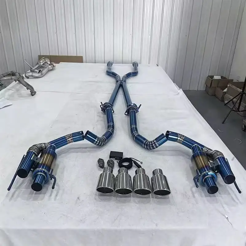 Factory for Lexus RCF 5.0L V8 titanium alloy mid-section and rear-section adjustable valve exhaust system, with remote control