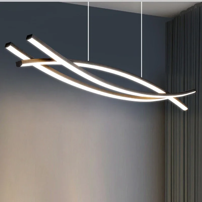 Lâmpada suspensa nórdica simples moderna, Lustre de mesa de jantar, Luxo Long Bar Light, Iluminação pendente interior, Decoração de casa, Moda