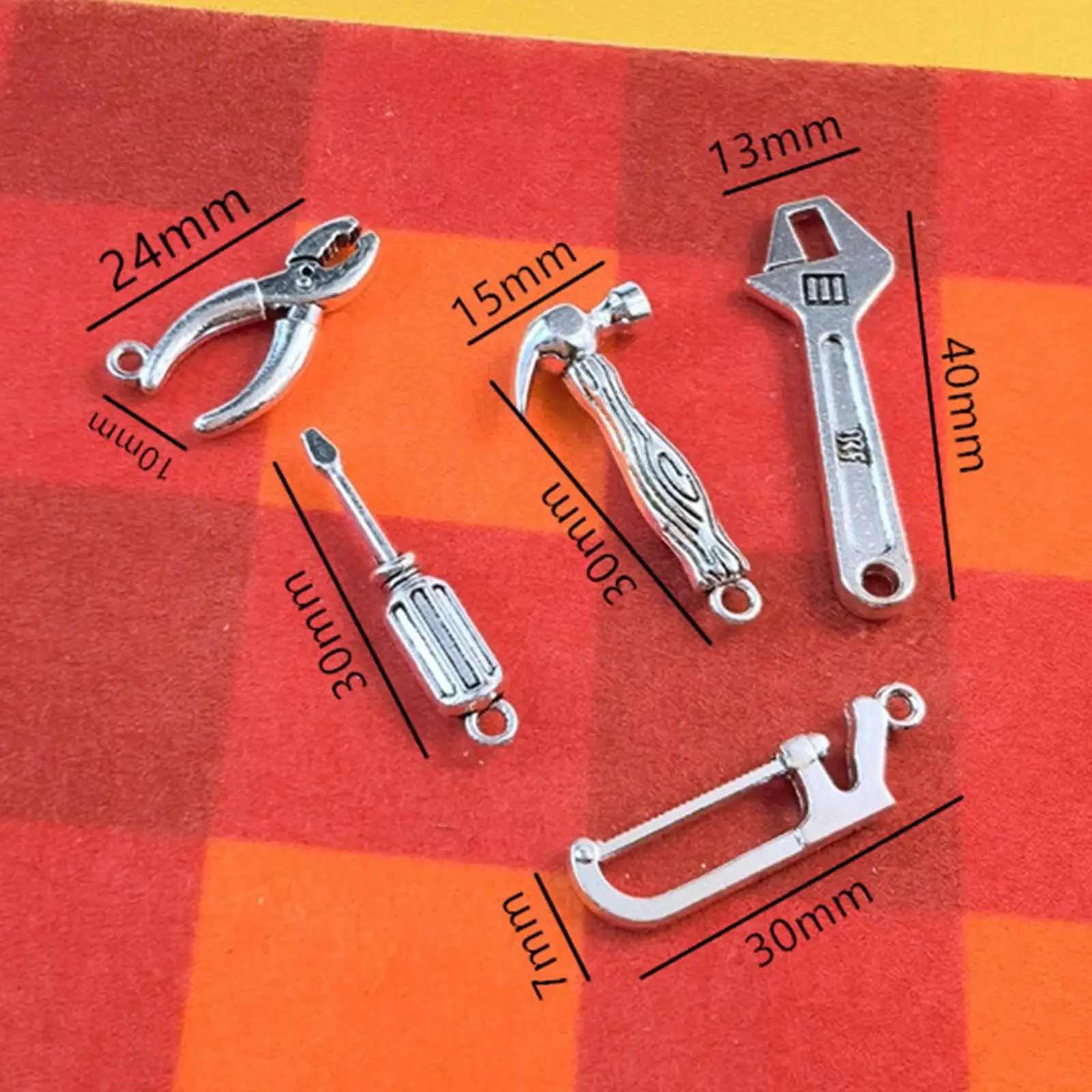 5 Pieces 1:12 Miniature Dollhouse Tools Alloy Repair Tool Set Model for Crafts