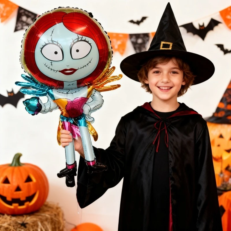 

5 шт., воздушный шар из алюминиевой пленки «Кошмар перед Рождеством», воздушный шар с мультяшным принтом «Джек Скеллингтон», принадлежности для дня рождения