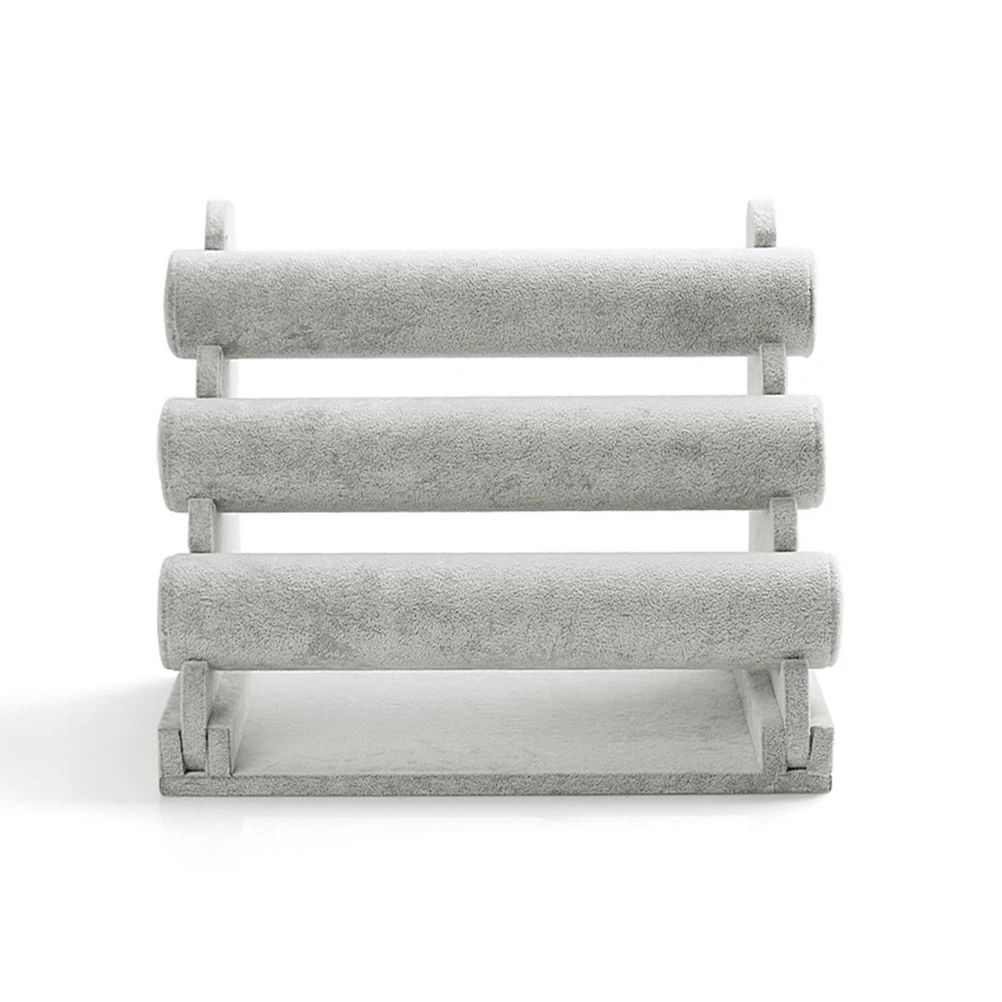 3 Tier Detachable Bracelet Stand Grey Jewelry Display Rack Organizer Scratch Splash Protection Home Shop Display