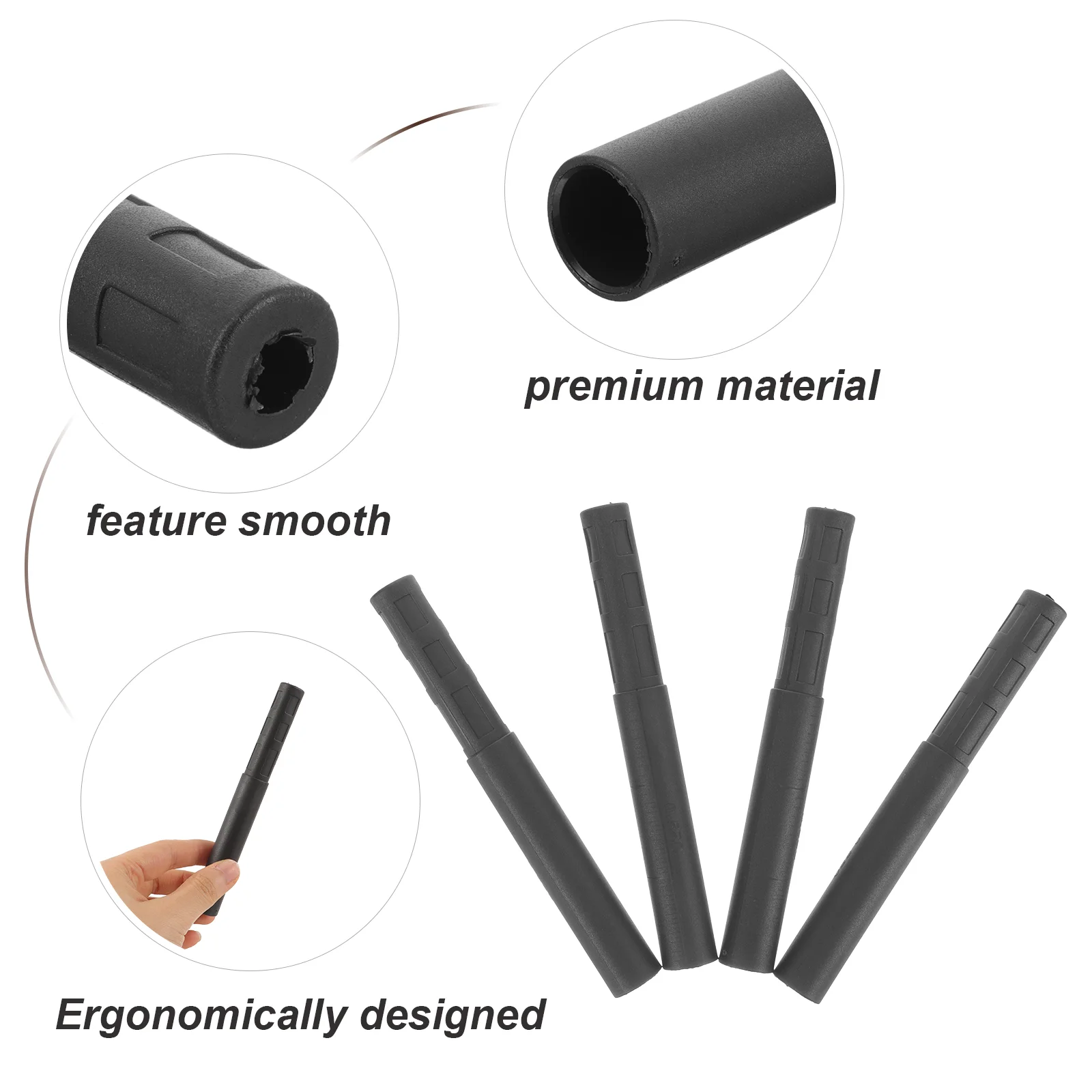 4 Pcs Golf Accessories Carbon Fiber Club Extension Rod (0550) 4pcs Golfs Extenders Portable Black Lengthen Extensions