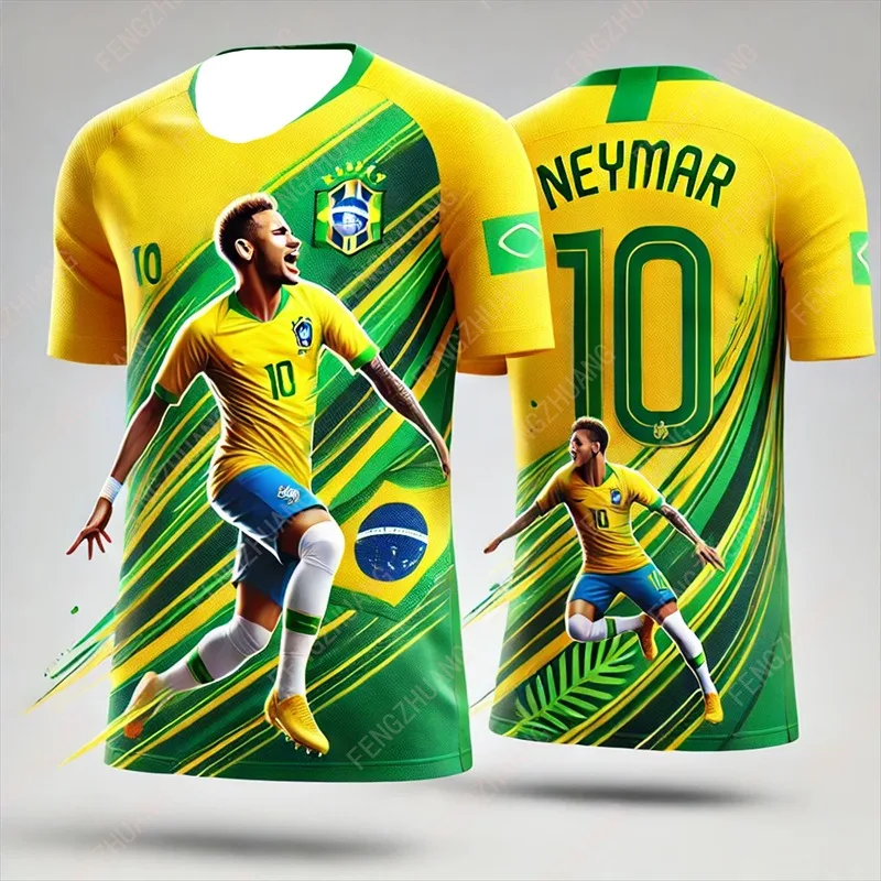 24 25 Neymar Men Kids Adult Football Jersey Male Top T Shirt Train Boys Tee Children Uniform Clothes Team Hot Home Sports Team