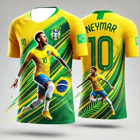 24 25 Neymar 남자 어린이 성인 축구 유니폼 남성 탑 T 셔츠 기차 소년 티 어린이 유니폼 의류 팀 핫 홈 스포츠 팀