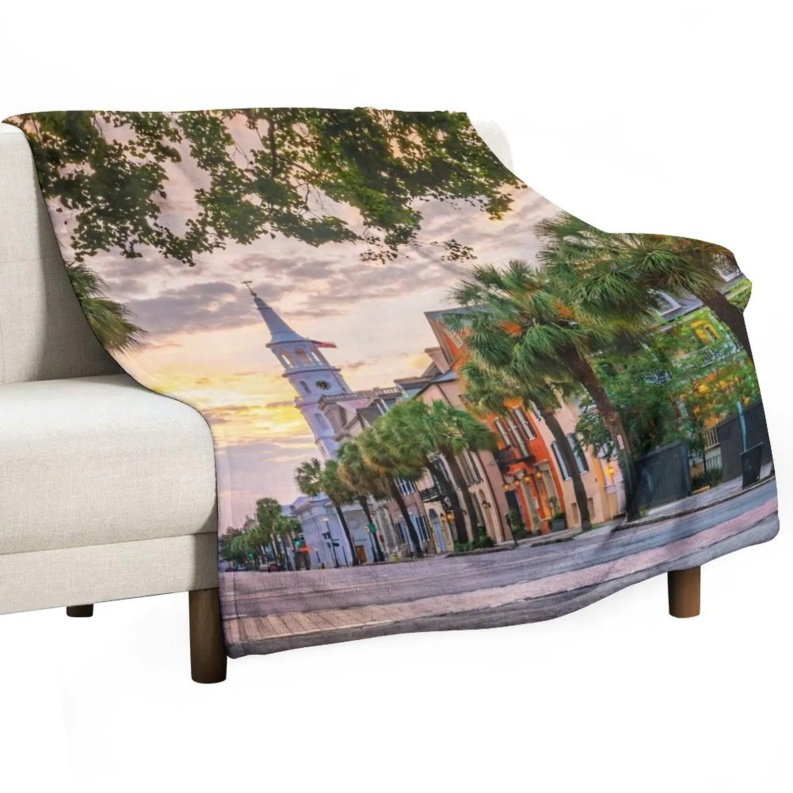 Charleston South Carolina Throw Blanket valentine gift ideas Soft Soft Big for sofa Blankets