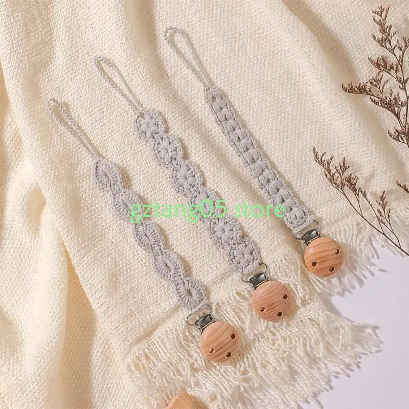 57EE 3 قطعة مشبك دمية الطفل مصاصة سلسلة مصاصة حامل مشبك عضاضة للأطفال الصغار