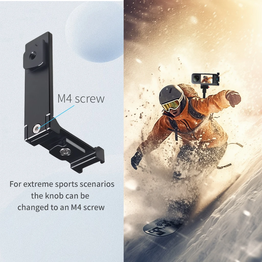 Aluminium-Schnellwechselbasis Magnetischer Klappbarer Stativadapter mit 2x Kaltschuhhalterungen für Insta360 X6 X5 X4 X3 Panorama-Actionkamera – Detail 17
