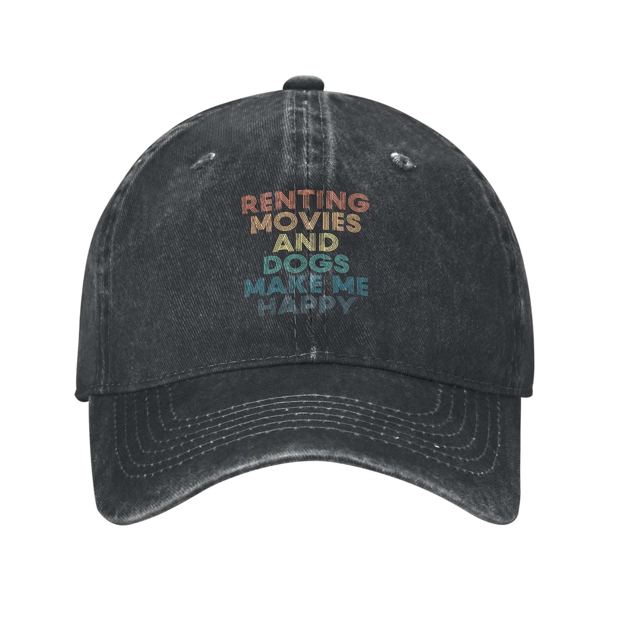 Fashion Renting movies And Dogs Make Me Happy- Gift for Renting movies   Dogs Fans baseball cap  Street Skateboarding Visors