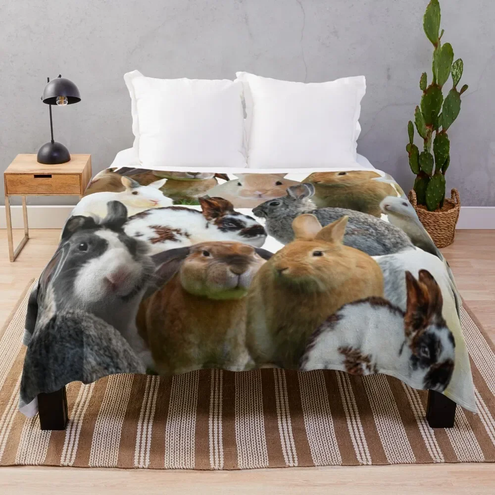 

Cute rabbits/bunnies Throw Blanket For Decorative Sofa Custom Thins Blankets Sofas Of Decoration Blankets Designers Blankets