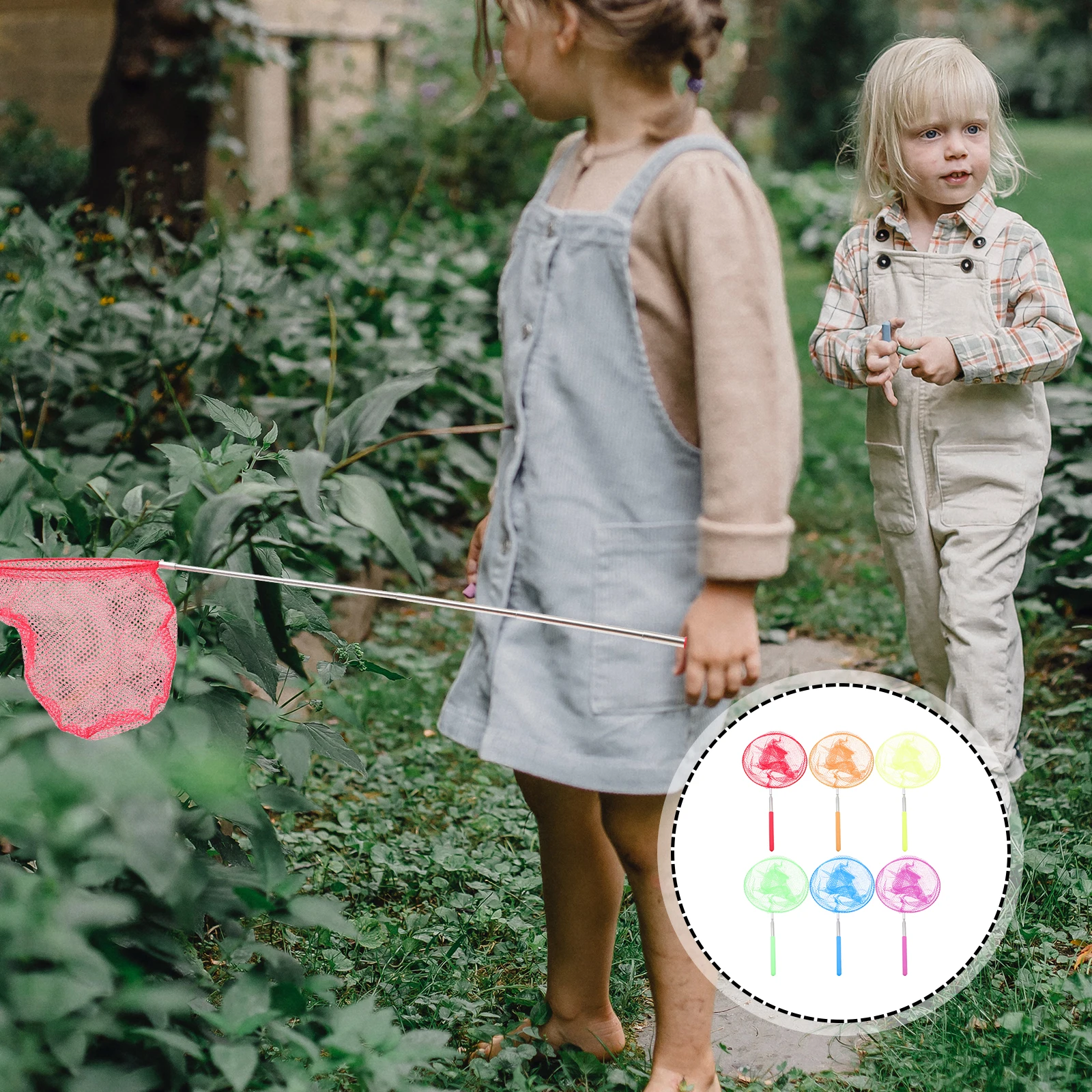 

6Pcs Adjustable Telescopic Bug Catcher Insect Nets Outdoor Child Safe Nylon Tool