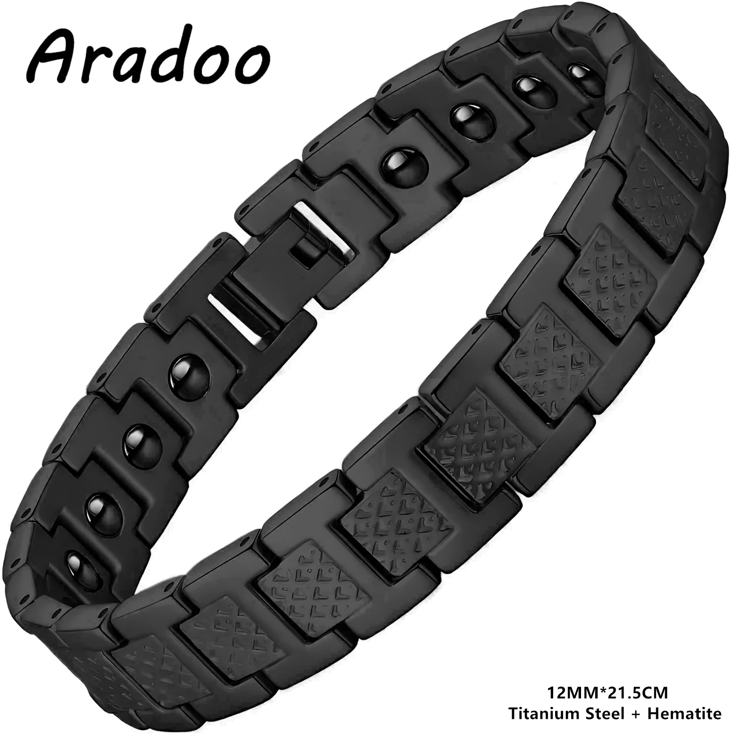 ARADOO Herren-Armband aus Titanstahl mit Krokodilmuster, Gliederkette, Premium-Business-Schmuck, Geschenk