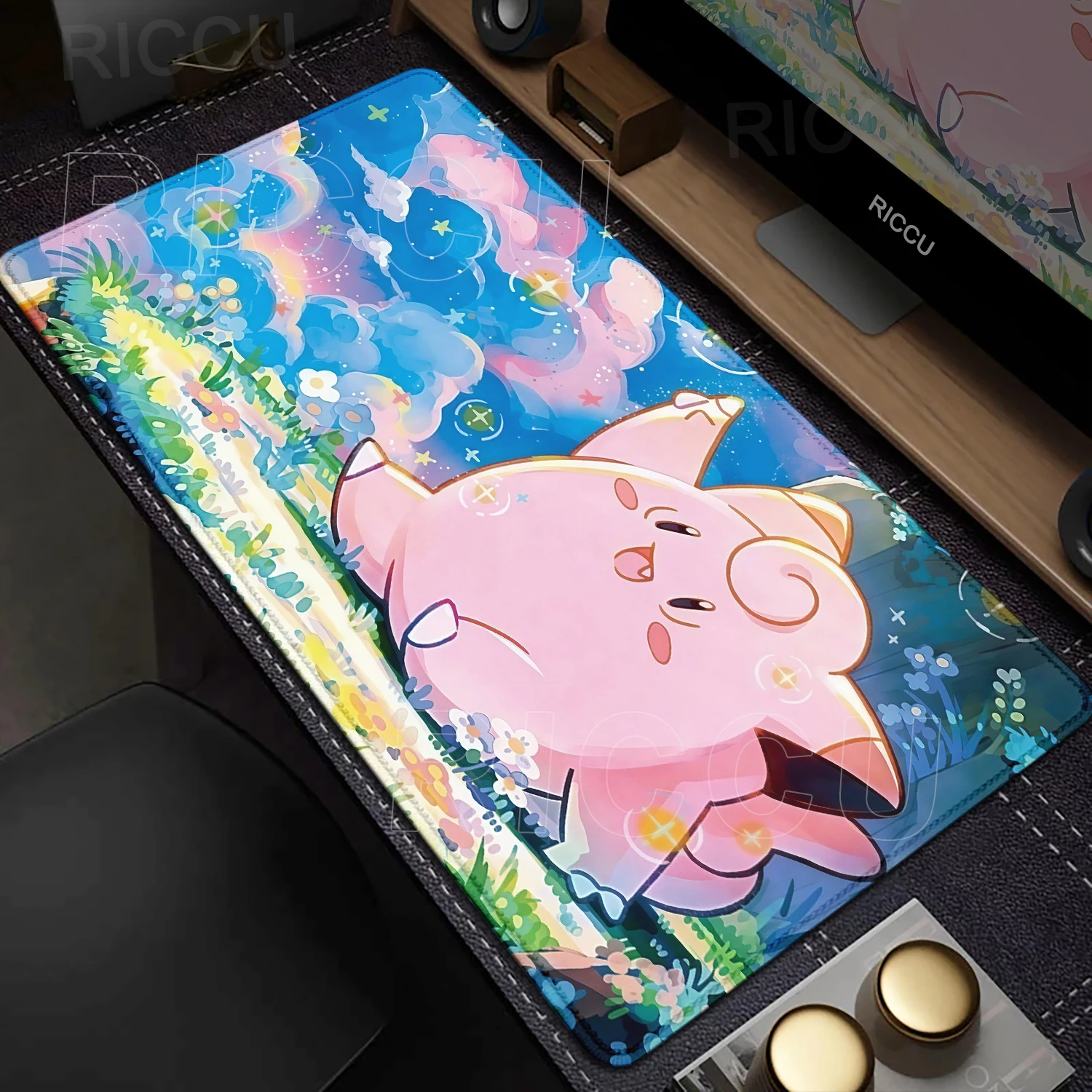 Mouse Pad Kawaii Jigglypuff Large Gamer XXL Keyboard Desk MouseMat Carpet Clefairy Rubber Tapis Souris Gaming P-Pokemon Mousepad