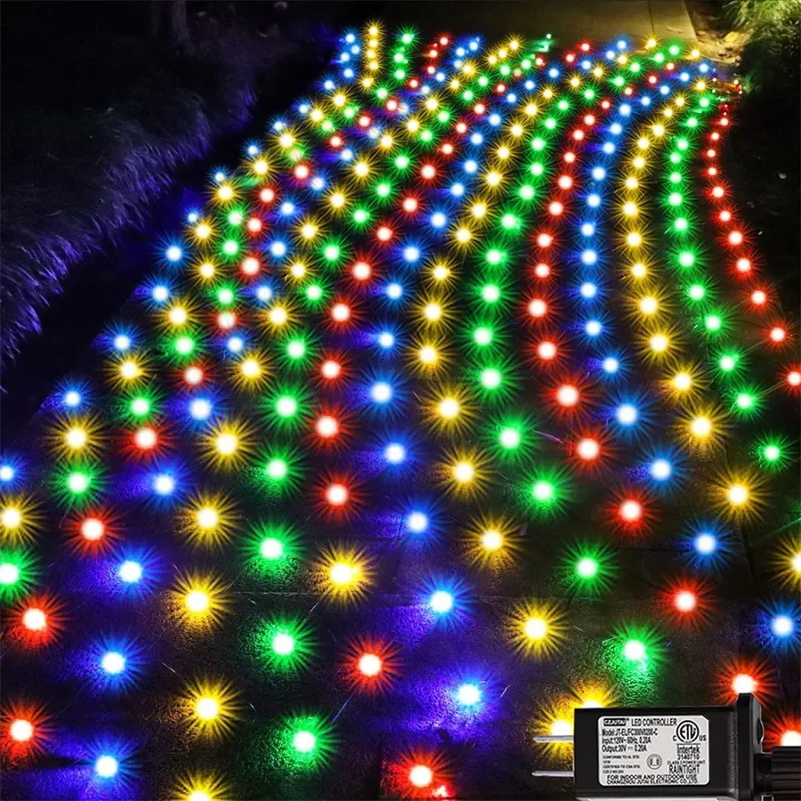 DC24V 6X4M Large Net Lights Outdoor 672 LED Net Mesh Fairy String  Light Garland 8 Modes Tree Warp Light for Bush Shrubs Decor