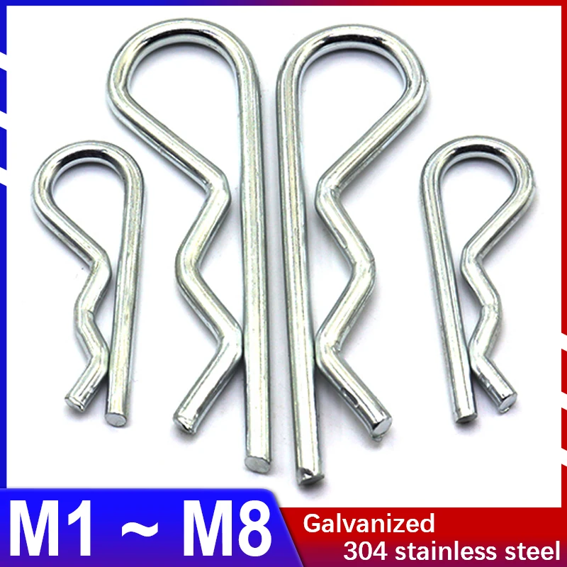 1~40Pcs Spring Steel B-type Pin R-type Pin Cotter Pin Wave Circlip Card Pin Hairpin Pin Bolt 304 Stainless Steel/galvanized Pin