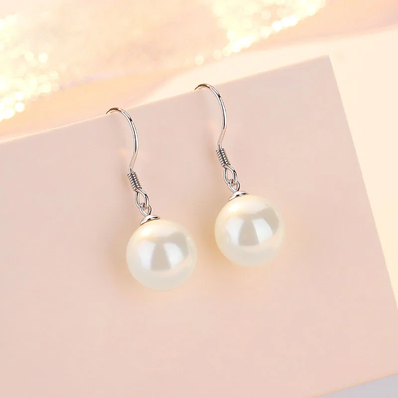 RYJU 925 Sterling Silver Delicate Pearl Earring for Women Pearl Wedding Hanging Drop Earrings Anniversary Gift Statement Jewelry