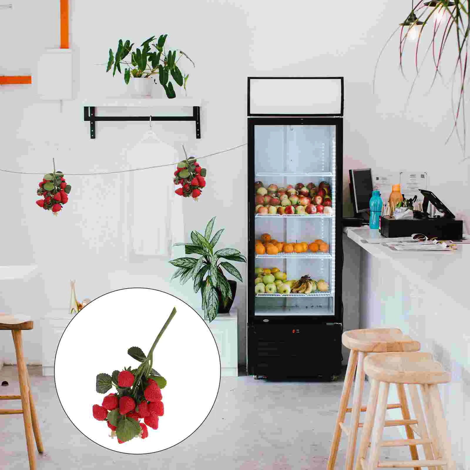 Simulated Fruit Skewers Foam Props Fake Decor Strawberry Planter Home Strawberries Artificial Greenery Fruits Model