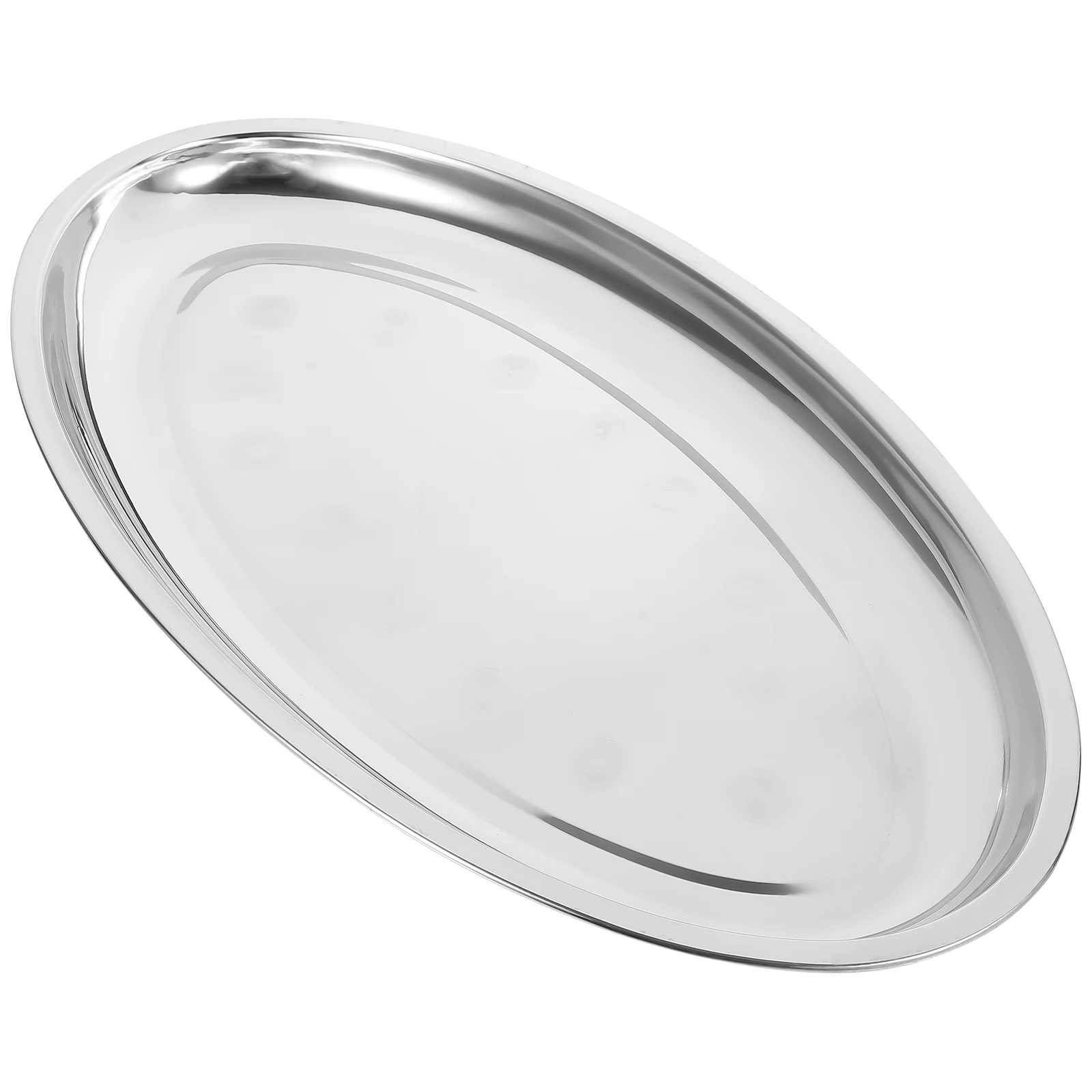 

Stainless Steel Oval Plate Deep Dinner Platter Tray Fish Steak Serving Dishes Home Supplies Fruit Pastry Snack Storage