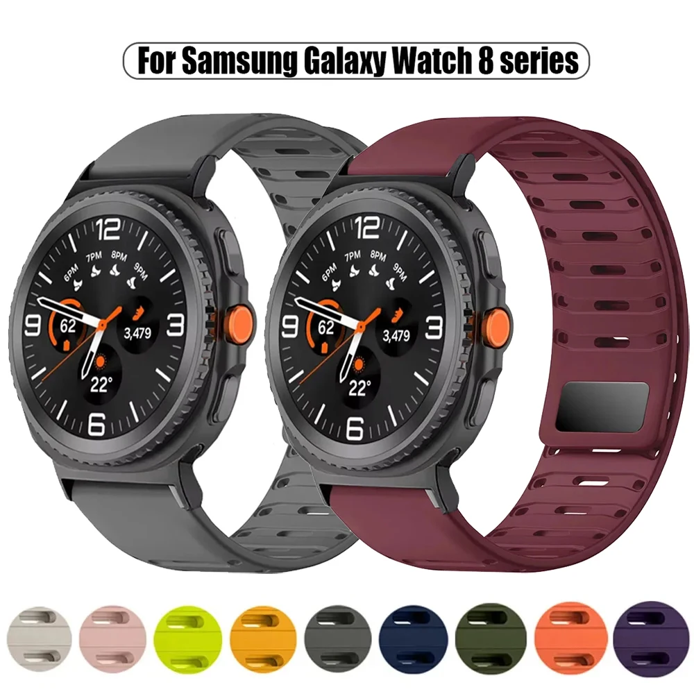 Sport-Silikonarmband für Samsung Galaxy Watch 8 44 mm 40 mm 8 Classic 46 mm, bequemes Band für Galaxy Watch Ultra 2025 47 mm Band