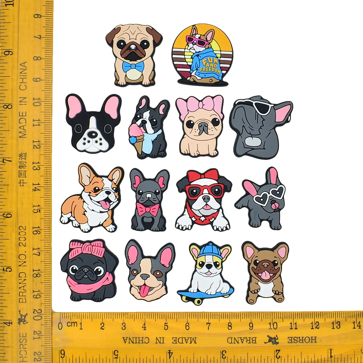 2/14pcs lot lovely dog shoe buckle charms accessories decorations for sandals bag sneaker clog wristbands bracelets kids gift