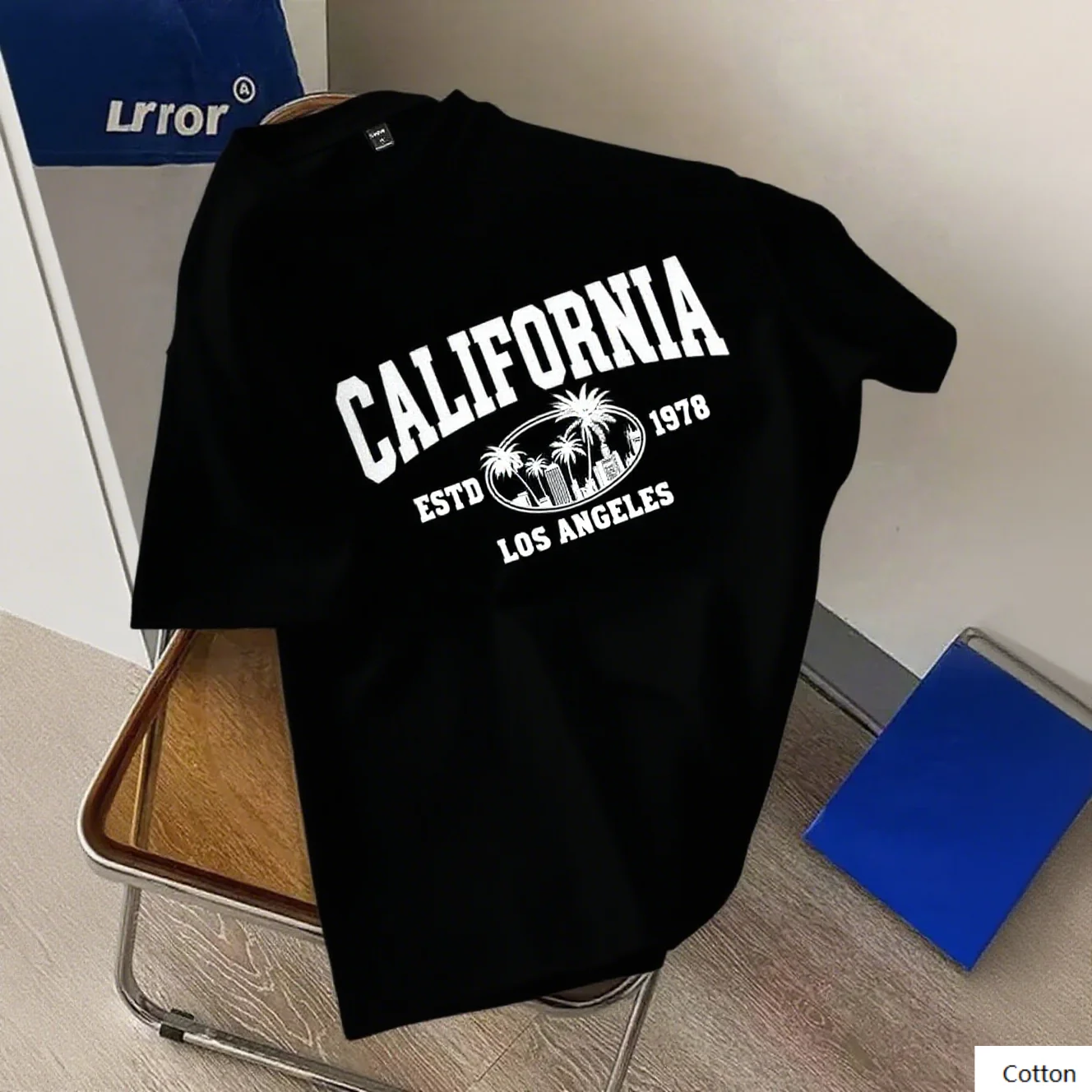 تي شيرت قطني بتصميم ريترو كاليفورنيا لوس أنجلوس 1978 مع طباعة المدينة وشجرة النخيل مثالي للأزياء بدون جهد S-4XL