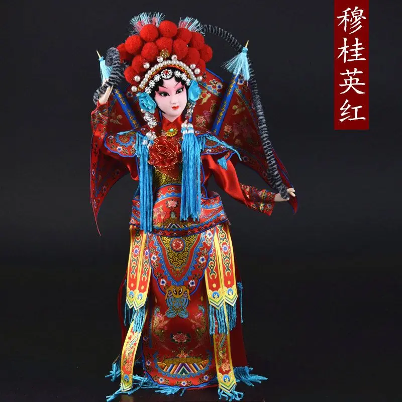 

12 Inch Peking Opera Silk Figurine, Beijing Intangible Cultural Heritage Handmade Doll, Chinese Style Gift