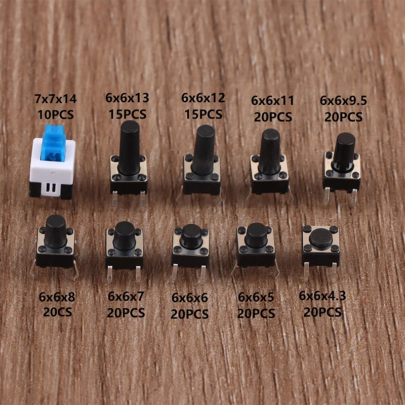 Boxed Tactile Push Button Switch Momentary Tactile Tact Mini Switch Kit 6*6 4.3-13MM 7*7mm Momentary Switch