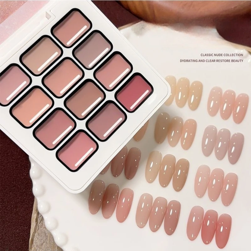 Ice Transparent Nude Gel Nail Polish 2025 Popular Spring Summer Pink Semi Permanent UV/LED Gel Varnishes For Nail Salon Manicure