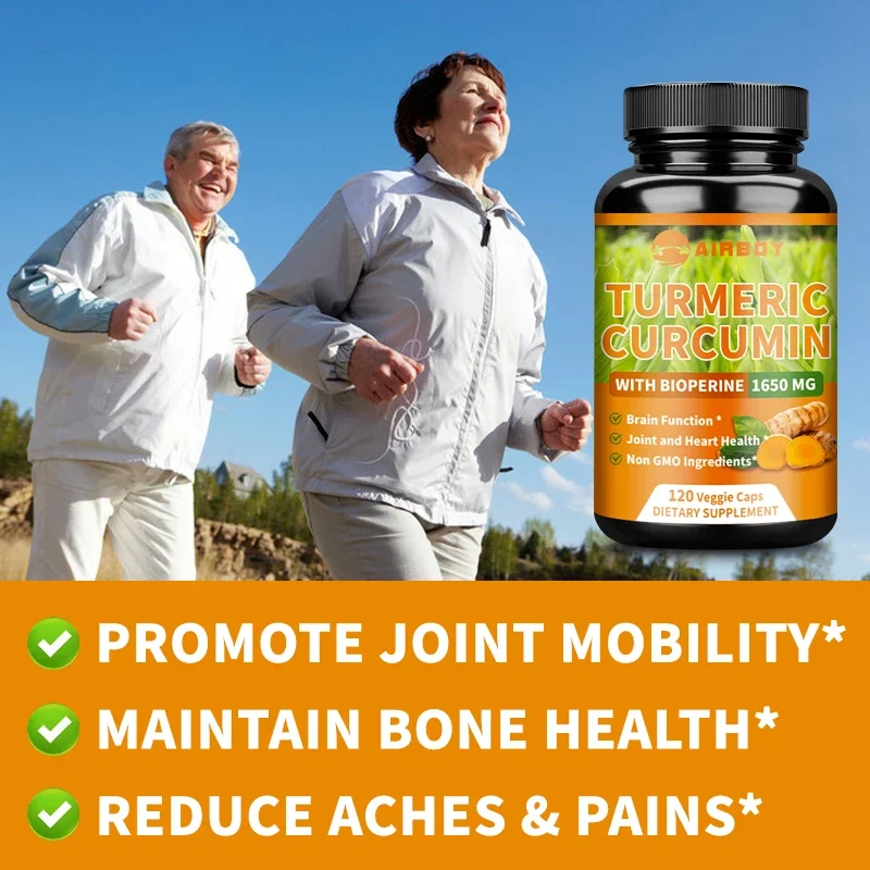 High Quality Turmeric Curcumin Capsules - with 95% Curcuminoids - Joint, Brain Cognitive & Digestive Health, Antioxidant