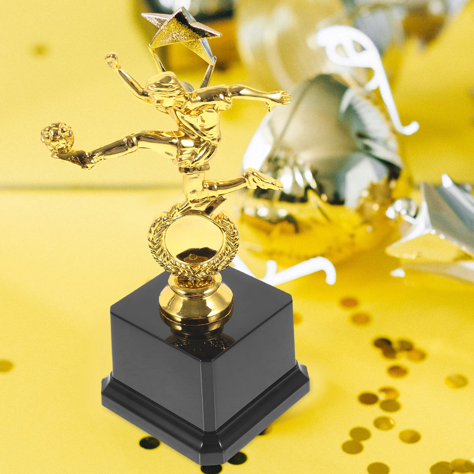 

1Pcs Soccer Match Trophy Delicate Athlete Gift School Tournament Award Fine Material Decorative Trophy Soccer Event