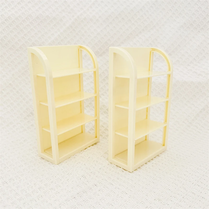 Dollhouse Miniature Supermarket 4-layer Shelves Food Drink Display Scene Furnishings Display Cabinet Emulational Furniture Model