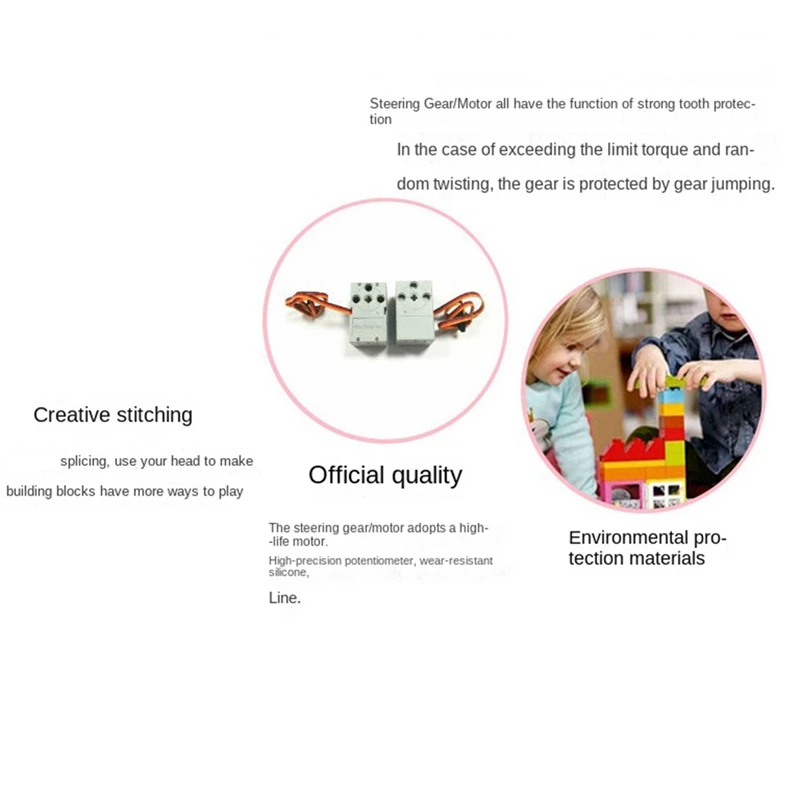 

Geekservo 1 PCS Motor 360 Degree Programmable Dual Output Axis Suitable For Lego Building Blocks