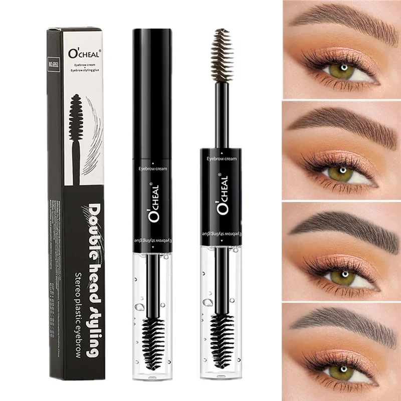 OCHEAL Waterproof Sweatproof Eyebrow Dyeing Cream Double Headed Long Lasting Non-Smudging Setting Liquid for Eyebrows
