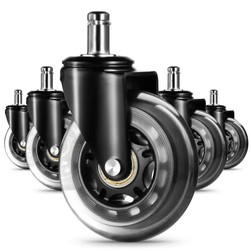 1/2/4/5Pcs Office Chair Caster Wheels 2.5/3 Inch Swivel Rubber Caster Wheels Replacement Soft Safe Rollers Furniture Hardware