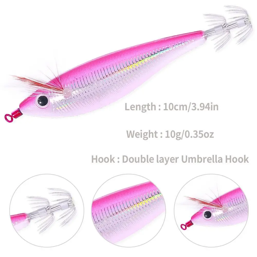 10cm10g Jigs Simulation Lead Sinker Octopus Bait Wood Shrimp Lures Fishing Tackle Weave Squid Hook