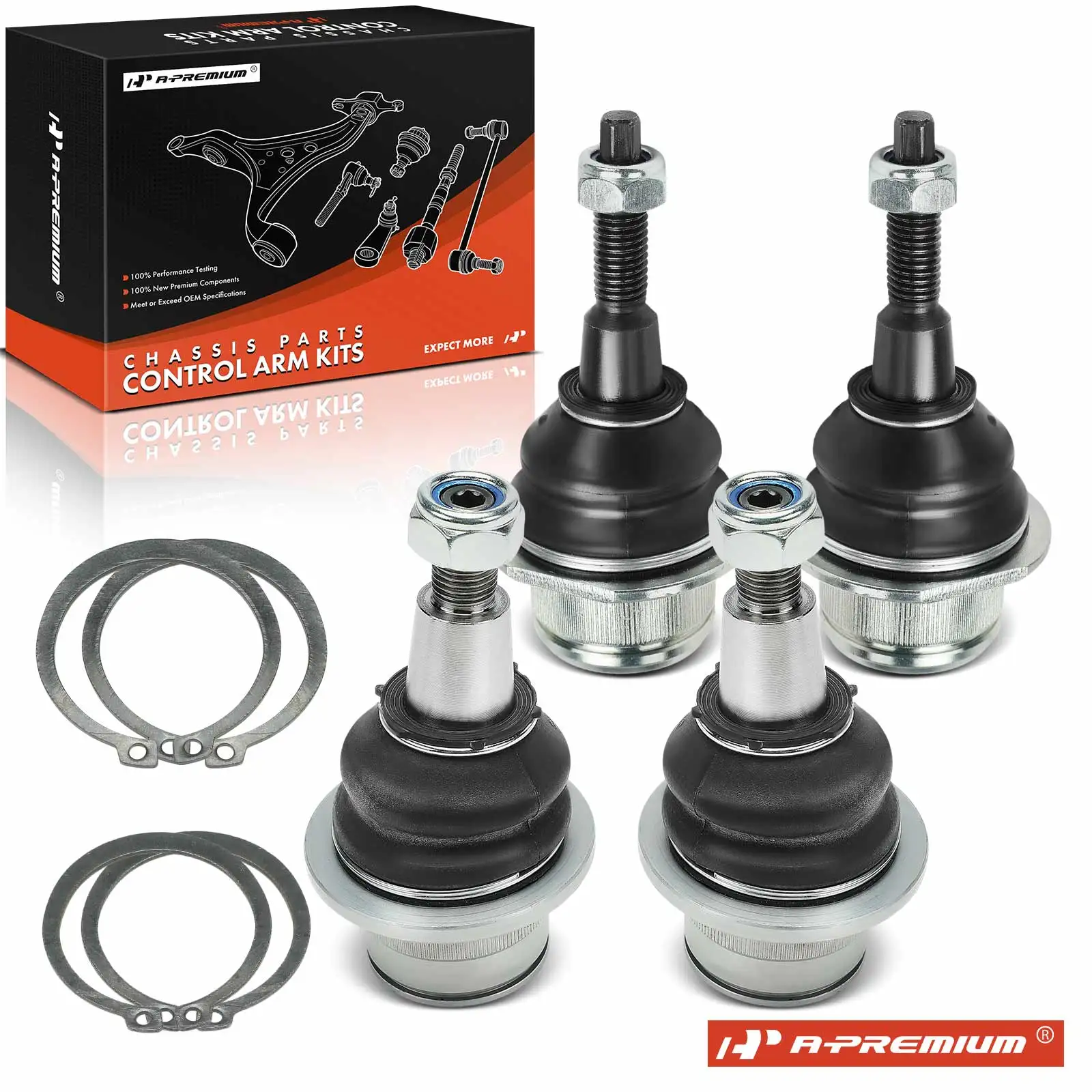 A-Premium 4Pcs Front Lower & Upper Ball Joint Kit for Ford F-150 2021 2022 2023 2024 V6 2.7L
