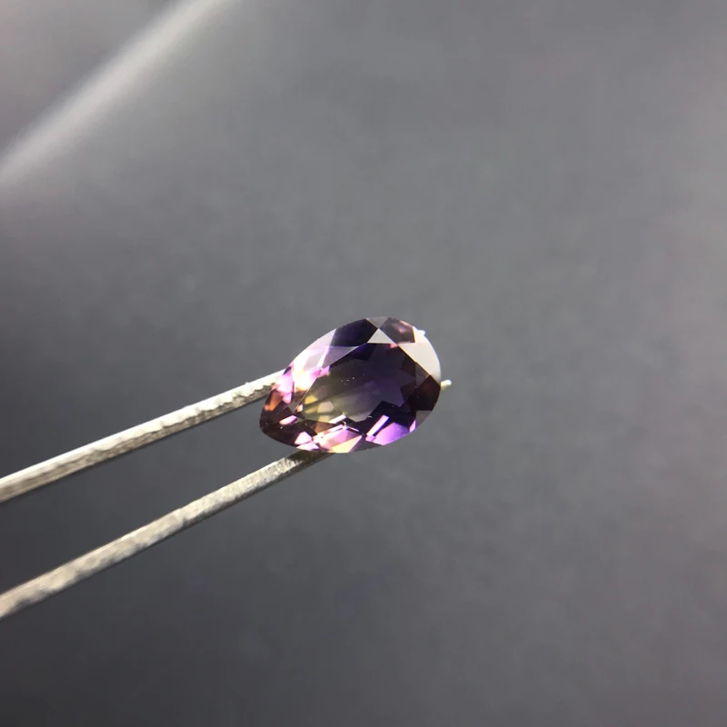 VANTJ Natural Ametrine Loose Gemstone 10*15mm Pear Cut 5.3ct for Silver Gold Mounting DIY Decoration Handmade Jewelry