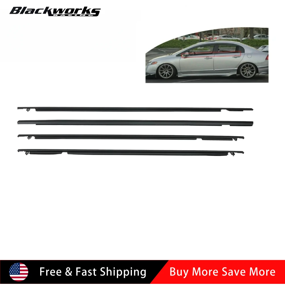 

72910-SNA-A01 72410-SNA-A01 72450-SNA-A01 Car Window Moulding Trim Weatherstrips Seal for Honda Civic Sedan 2006-2011
