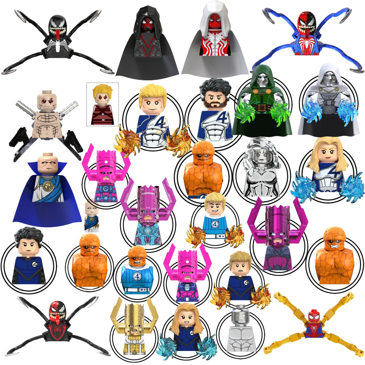 Blind Box Mini Building Blocks TV6204 Figures Big Goblin Spiderman Iron Man Venom Captain Hawk Deadpool Armor Christmas Gift Toy