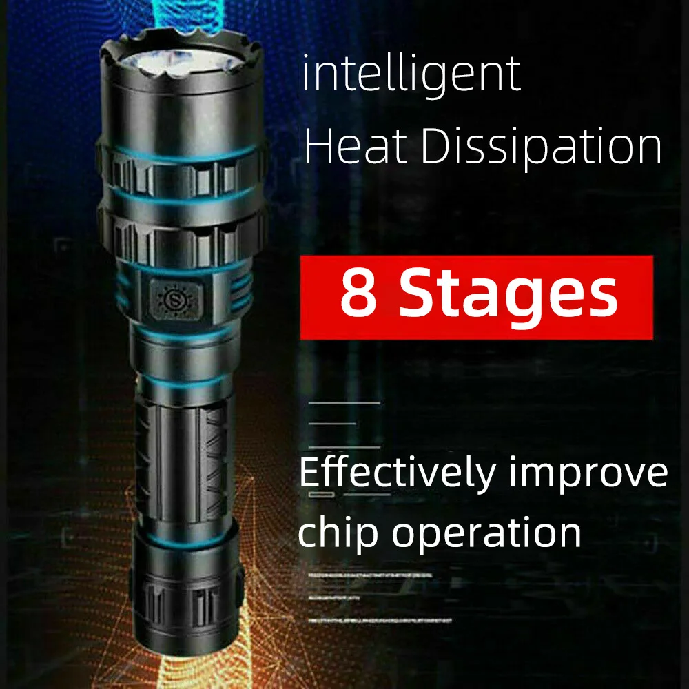 Professional LED Flashlight Torch Light USB Rechargeable For Electric Shocker Waterproof Hunting Lights Aluminum Camping Lamp