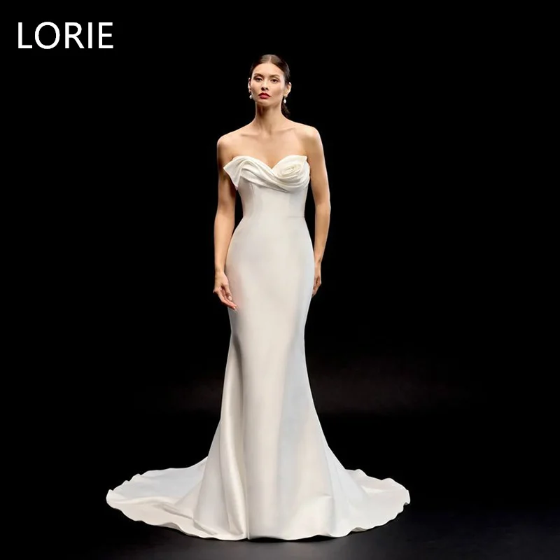 

LORIE Luxury A-line Strapless vestidos de novia Wedding Dress Design Bridal Gowns Backless Wedding Gown Customized 2025
