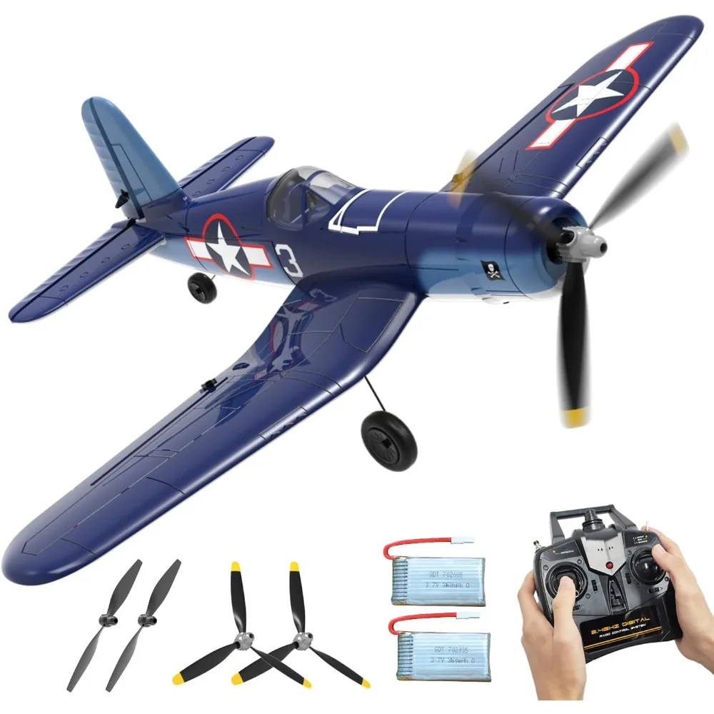 Ready to Fly Avião RC de 4 canais: Corsair F4U com recursos acrobáticos e estabilização giroscópio de 6 eixos