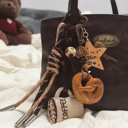 2025 New Brown Style Movie Cute Heart Extremely Complex Bag Pendant Weaving Rope Ornament Keychains Accessories Gift
