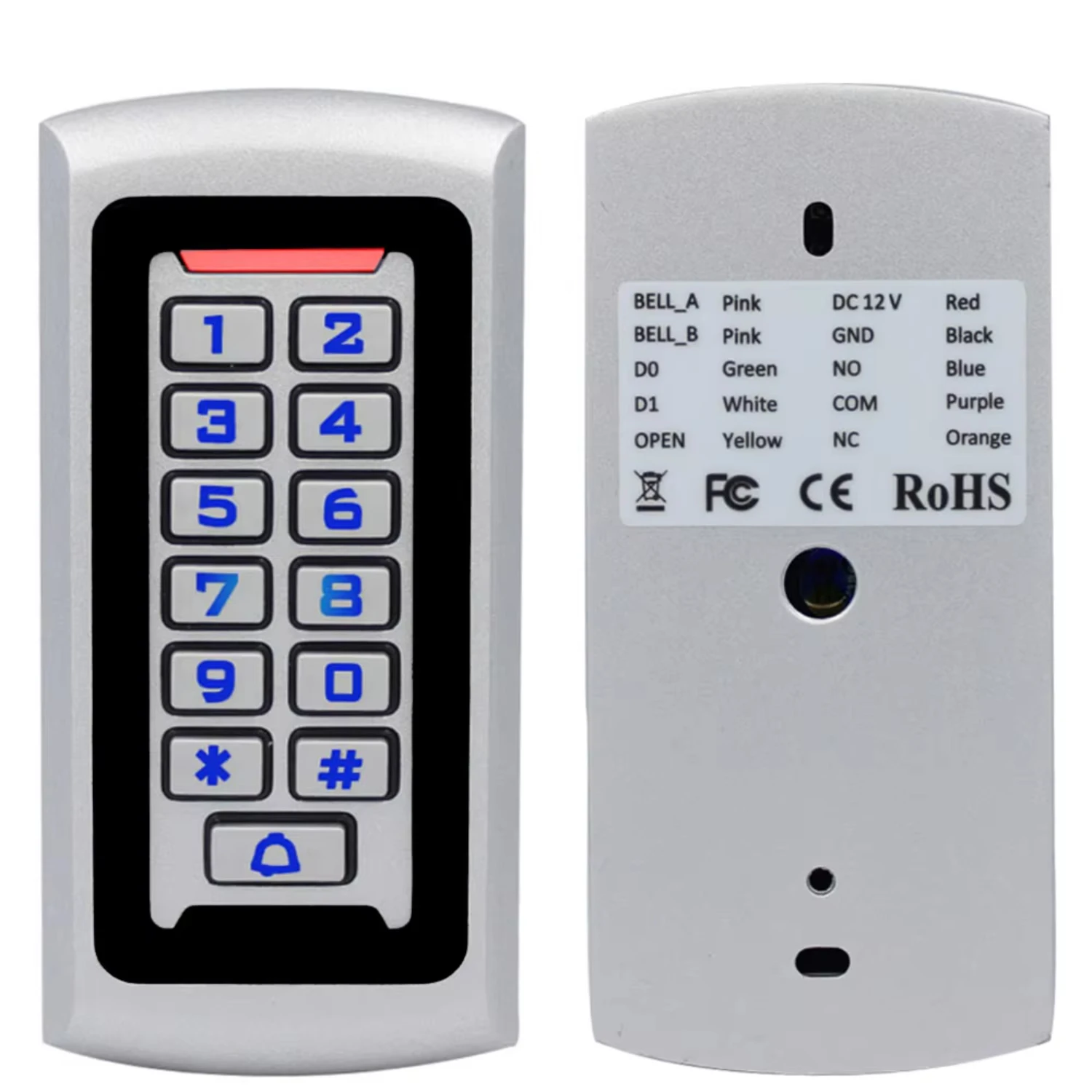 

Backlight Metal Keypad Wiegand RFID Card Reader 125khz Access Control System Proximity Card Standalone 2000 User Door Lock