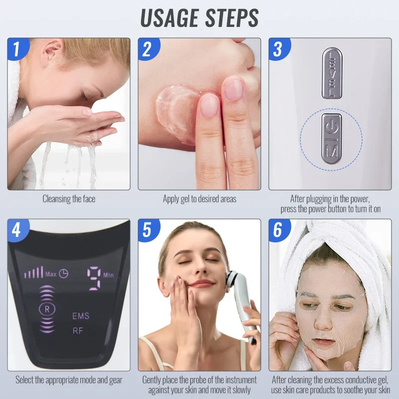 EMS Mini HIFU visage ultrasons levage beauté mètre Lifting du visage raffermissant rides masseur soins du visage outils de beauté soins de la peau