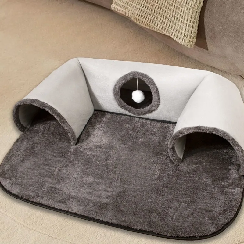 New U-shaped tunnel cat bed with removable and washable cat bed fun cat mat for hide seek suitable for all seasons pet supplies