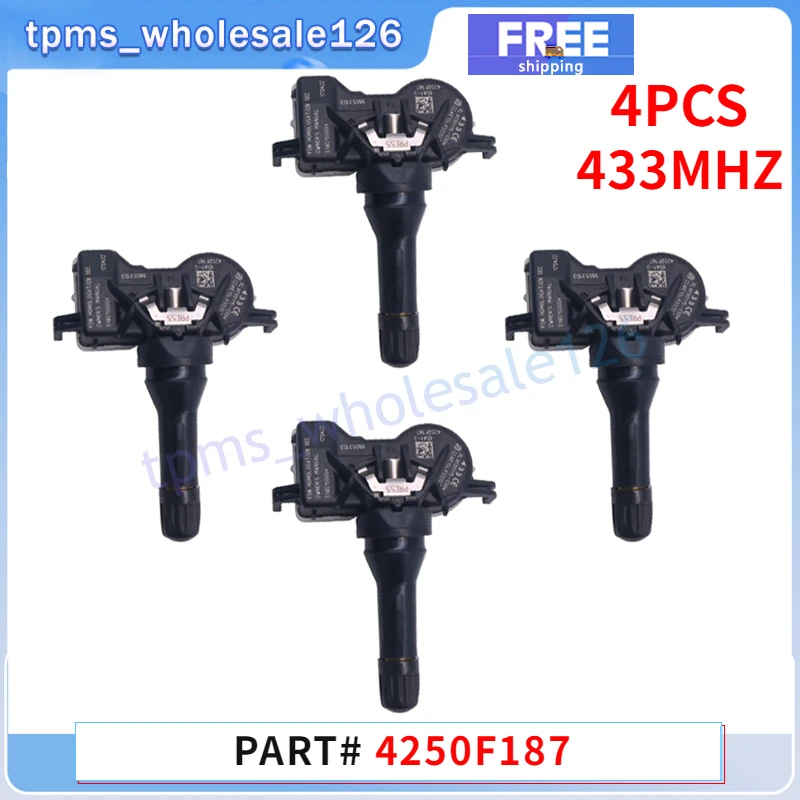 433MHZ TPMS Tire Pressure Monitor Sensor 4PCS 4250F187 For Fiat 500X Mitsubishi Attrage Eclipse Cross Lancer Outlander 4250C275