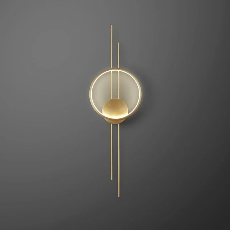 2026 2026 Copper LED Wall Lamp Bedside Foyer Aisle Corridor Atmosphere Lighting Sconce 3 Color Temperature Dimming Drop Shipping